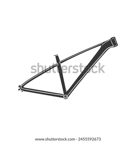 Bike Frame Icon Silhouette Illustration. MTB Parts Vector Graphic Pictogram Symbol Clip Art. Doodle Sketch Black Sign.
