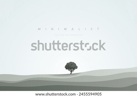 Minimalist abstract landscape poster. Nature wall decor.  Mountain background. Abstract art wallpaper for prints, art decoration, wall arts and canvas prints. Vector illustration