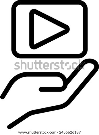video player line icon illustration vector