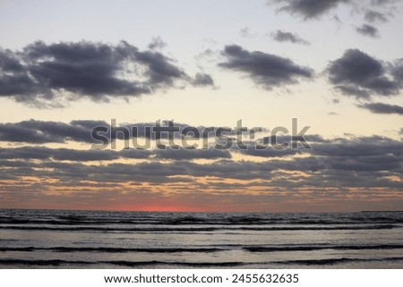 Beautiful Sunset at Seaview Beach Karachi Pakistan. Royalty-Free Stock Photo #2455632635