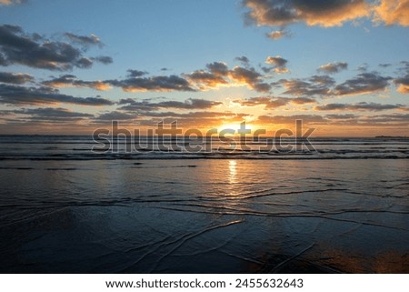 Beautiful Sunset at Seaview Beach Karachi Pakistan. Royalty-Free Stock Photo #2455632643