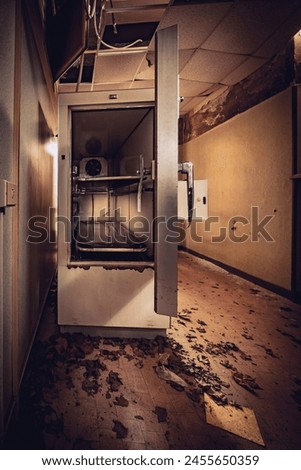 The abandoned hospital with morgue in the basement