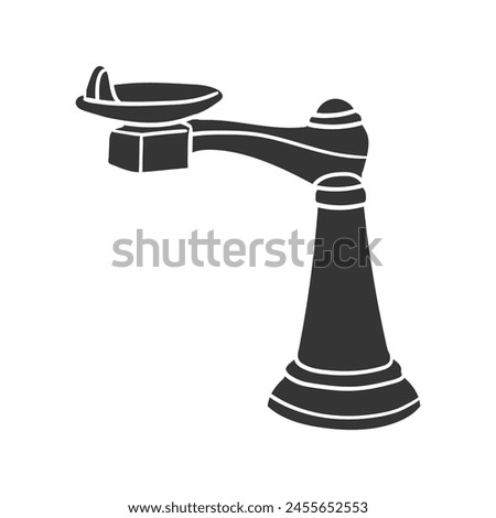 Park Fountain Icon Silhouette Illustration. Drink Vector Graphic Pictogram Symbol Clip Art. Doodle Sketch Black Sign.
