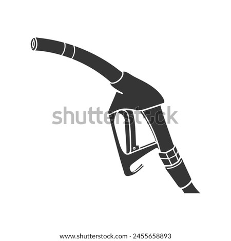 Gas Station Hose Icon Silhouette Illustration. Benzine Vector Graphic Pictogram Symbol Clip Art. Doodle Sketch Black Sign.