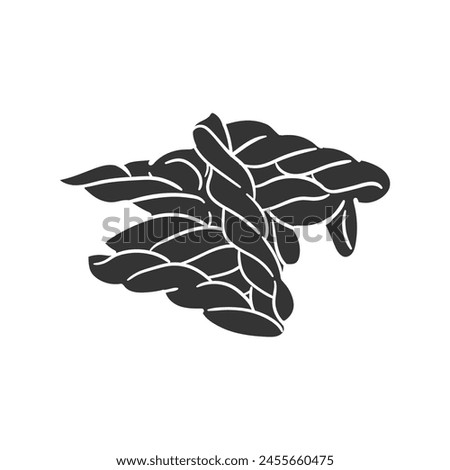 Gemelli Icon Silhouette Illustration. Italian Pasta Vector Graphic Pictogram Symbol Clip Art. Doodle Sketch Black Sign.
