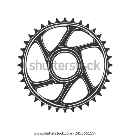 Gear Bike Icon Silhouette Illustration. Cycling Vector Graphic Pictogram Symbol Clip Art. Doodle Sketch Black Sign.