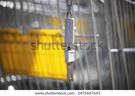 Shopping cart background. Metal shopping basket. Sunny day outdoor sale. Shopping sunday. Supermarket shop. Promotions and discounts.
