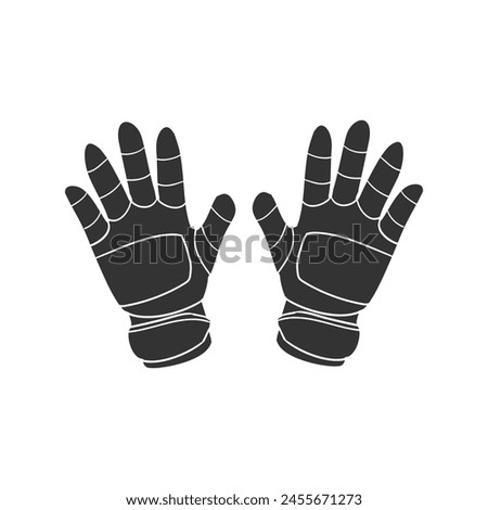 Goalie Gloves Icon Silhouette Illustration. Sports Vector Graphic Pictogram Symbol Clip Art. Doodle Sketch Black Sign.