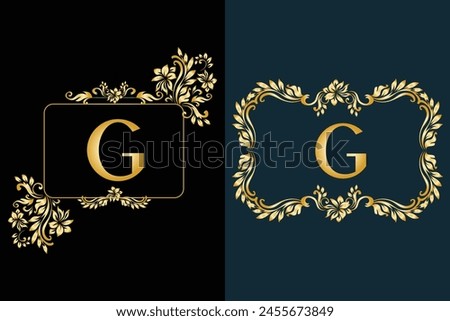 Luxury Latter logo G golden color . Use for weeding, flower,  Fashion, logo