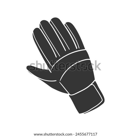Glove Work Icon Silhouette Illustration. Protection Vector Graphic Pictogram Symbol Clip Art. Doodle Sketch Black Sign.