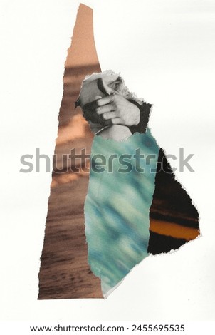 hands with colored stripes on a white background. Collage art. High quality photo