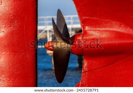 Close-up of the propeller of a fishing boat Royalty-Free Stock Photo #2455728791