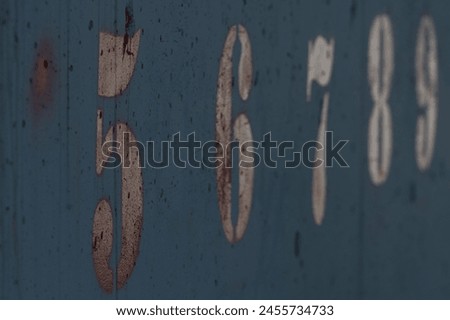 Colorful Counting. Wall Numbers Adventure. 5, 6, 7, 8, 9. Learning to count.  Royalty-Free Stock Photo #2455734733