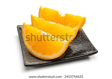Japanese citrus hassaku on white background Royalty-Free Stock Photo #2455754633