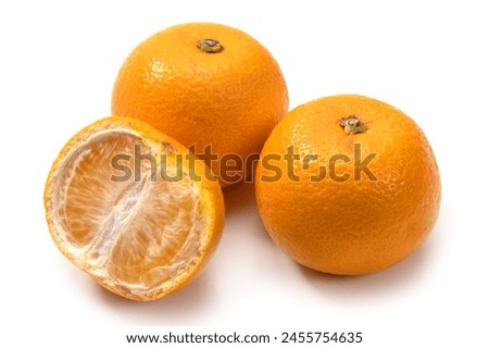 Japanese citrus hassaku on white background Royalty-Free Stock Photo #2455754635