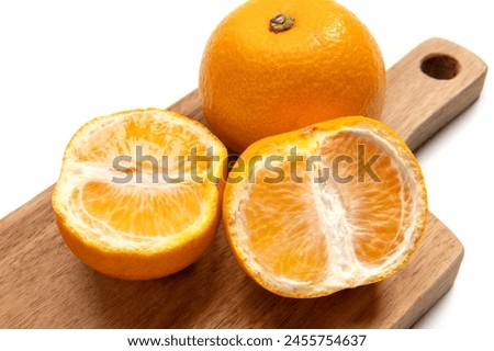 Japanese citrus hassaku on white background Royalty-Free Stock Photo #2455754637