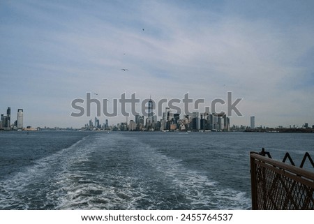 Views of the NY Skyline from the Hudson River at Staten Island ferry