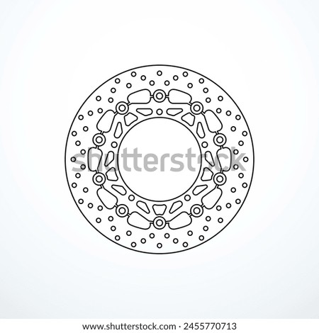 Motorcycle brake disc rotor icon. Vector illustration