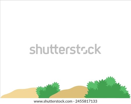 Bushes Grass Land Background Illustration