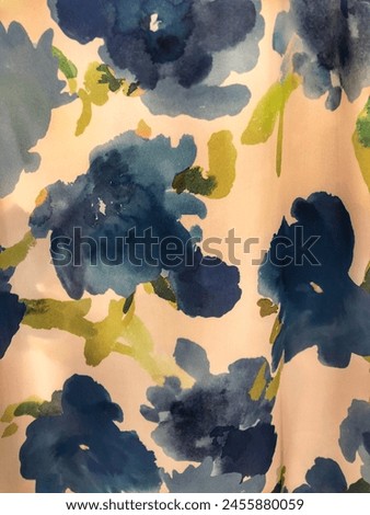 Butterfly flower motif on cotton fabric for women's clothing Royalty-Free Stock Photo #2455880059