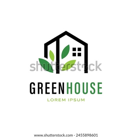 Eco Green House, Natural Home Logo Design Template Vector Illustration
