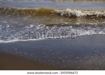 summer on the beach, sand, sea water and blue sky