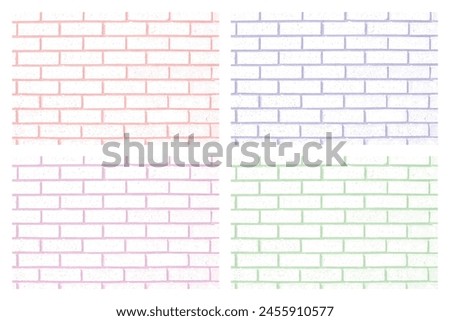 Set of Vector Brick Wall Grunge Textures Background