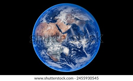 Blue Marble, Eastern Hemisphere. A composite image of Earth is a reminder that  s mission is to study this planet as much as any other. Elements of this image furnished by NASA.