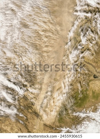 Dust storm in southwest Asia. Dust storm in southwest Asia. Elements of this image furnished by NASA.