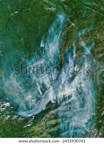 Fires near Lake Baikal, Russia. Fires near Lake Baikal, Russia. Elements of this image furnished by NASA.