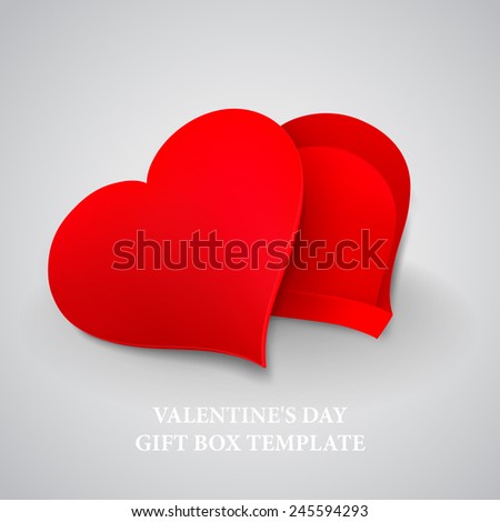 Valentine's Day heart shape box. Vector illustration