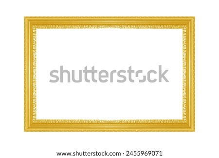 The antique gold frame isolated on white background