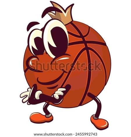 Basketball cartoon mascot , illustration character vector clip art work of hand drawn