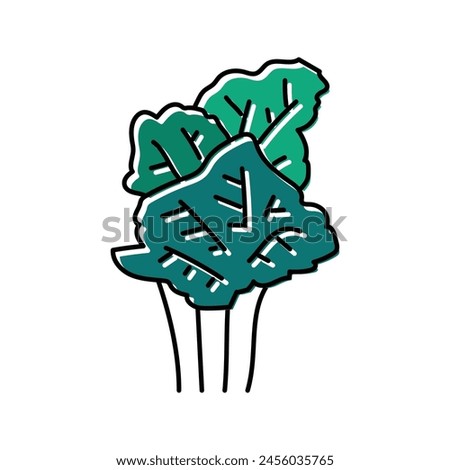 fishtail palm tree color icon vector. fishtail palm tree sign. isolated symbol illustration