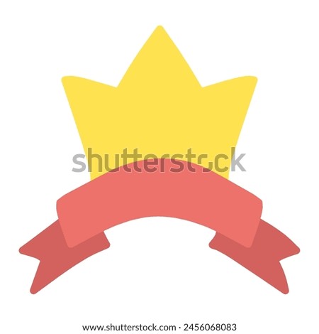 Clip art of cute crown and ribbon for ranking material etc.