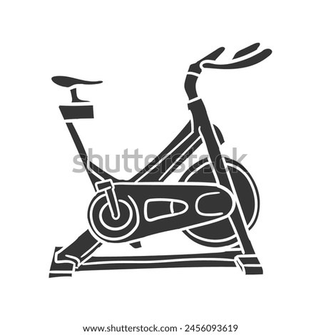 Stationary Bicycle Icon Silhouette Illustration. gym Vector Graphic Pictogram Symbol Clip Art. Doodle Sketch Black Sign.