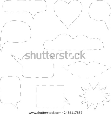 Vector clip art with speech bubbles balloons. Comic text bubbles silhouette set isolated in white background