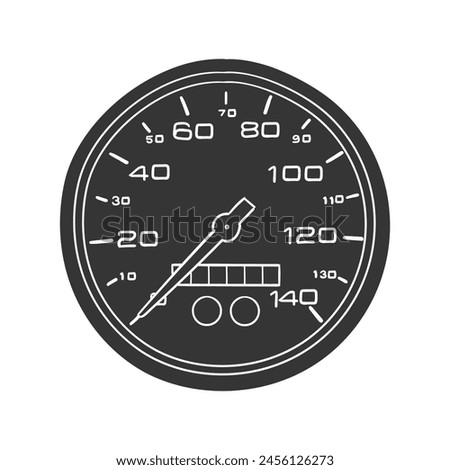 Speedometer Icon Silhouette Illustration. Racing Vector Graphic Pictogram Symbol Clip Art. Doodle Sketch Black Sign.