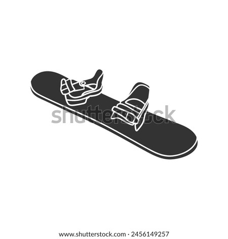 Snowboard Icon Silhouette Illustration. Snowboarding Vector Graphic Pictogram Symbol Clip Art. Doodle Sketch Black Sign.