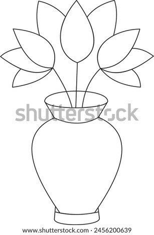 Sketch of a bouquet of flowers in a water-filled vase