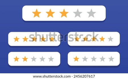 Set of star rating buttons. Vector graphics