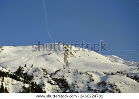 snowy mountains landscape photo photographed in austrian alps
