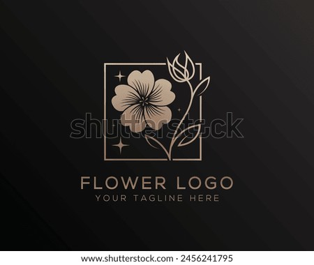 Beauty spa, Fashion, Skin care and cosmetic brand Luxury vector logo. Luxury beautiful flower logo design. Creative botanical elements.