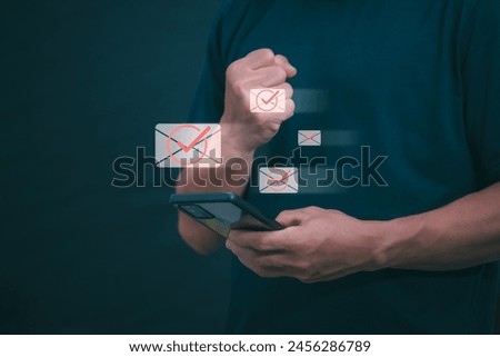 businessmen use their mobile phones to check newsletters or emails each day. For communication or receiving various news In the internet age, the concept of working anywhere