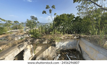 Abandoned House Foundation - Day View Royalty-Free Stock Photo #2456296807