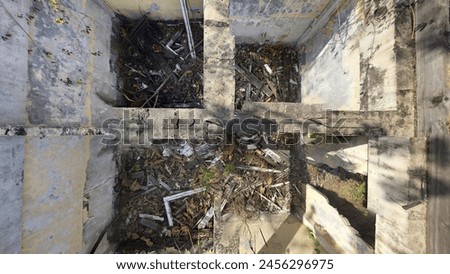 Abandoned House Foundation - Day View Royalty-Free Stock Photo #2456296975