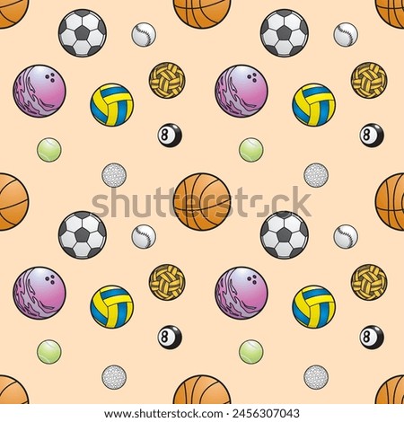 Round sports equipment pattern background