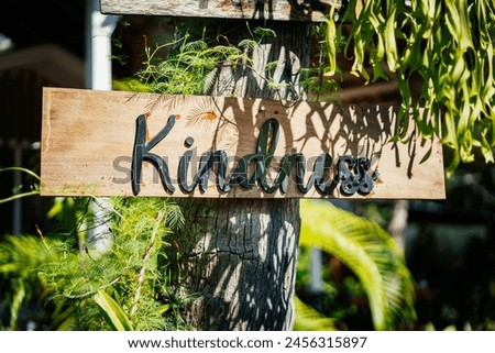 Photo of Kindness Sign on wooden board