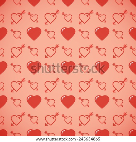 Lovely heart romantic pattern. Seamless vector background.