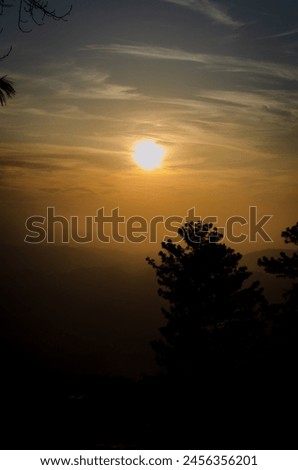 Picture taken from DSLR of sunset in the murree hills